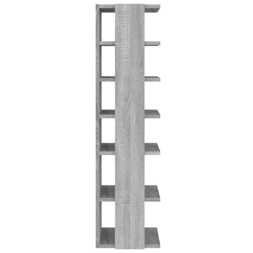 Étagère à Chaussures En Bois Contreplaqué Sonoma Gris 6 Étagères Étroites à 27,5x27x102 Cm