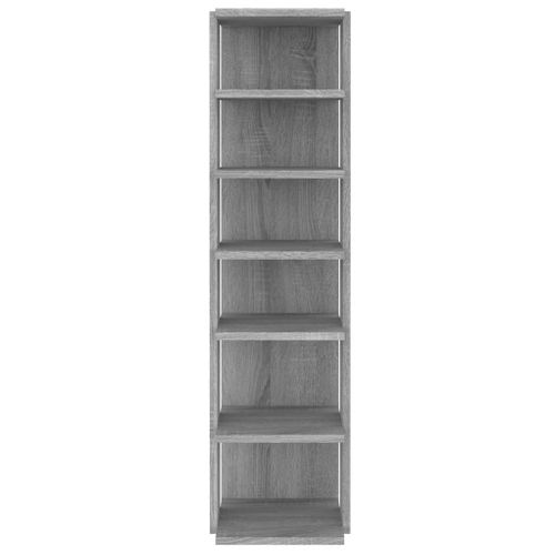 Étagère à Chaussures En Bois Contreplaqué Sonoma Gris 6 Étagères Étroites à 27,5x27x102 Cm