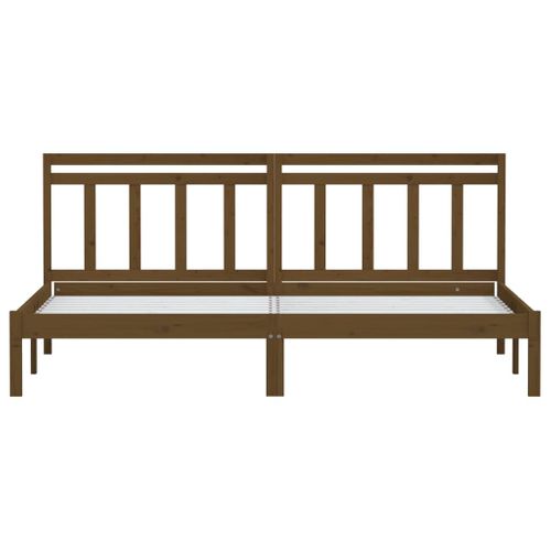 Cadre De Lit Sans Matelas Marron Miel Bois Massif 200x200 Cm