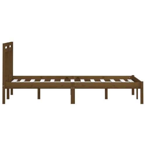 Cadre De Lit Sans Matelas Marron Miel Bois Massif 200x200 Cm
