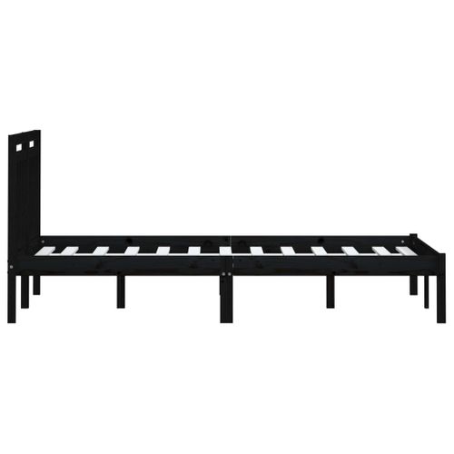 Cadre De Lit Sans Matelas Noir Bois Massif 200x200 Cm