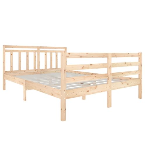 Cadre De Lit Sans Matelas Bois Massif 140x190 Cm