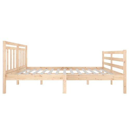 Cadre De Lit Sans Matelas Bois Massif 140x190 Cm