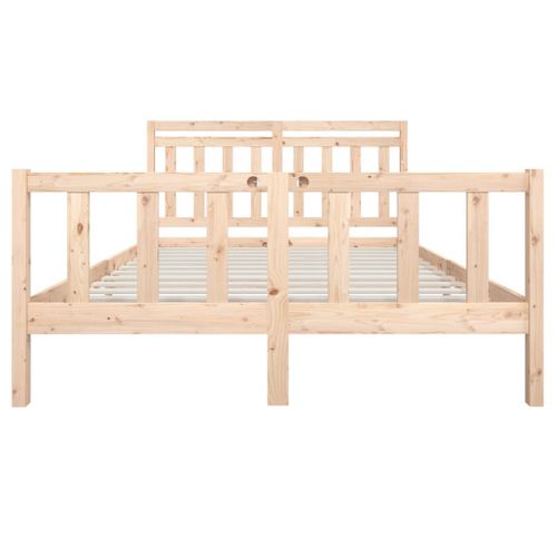 Cadre De Lit Sans Matelas Bois Massif 150x200 Cm