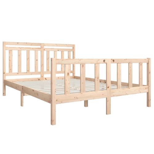 Cadre De Lit Sans Matelas Bois Massif 150x200 Cm