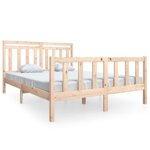 Cadre De Lit Sans Matelas Bois Massif 150x200 Cm