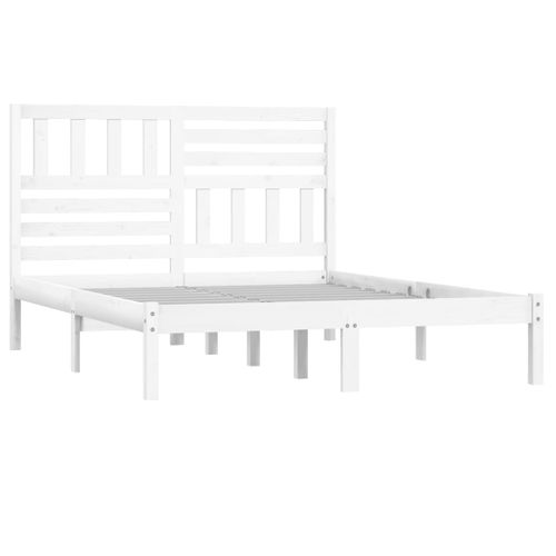 Cadre De Lit Sans Matelas Blanc Bois De Pin Massif 140x190 Cm
