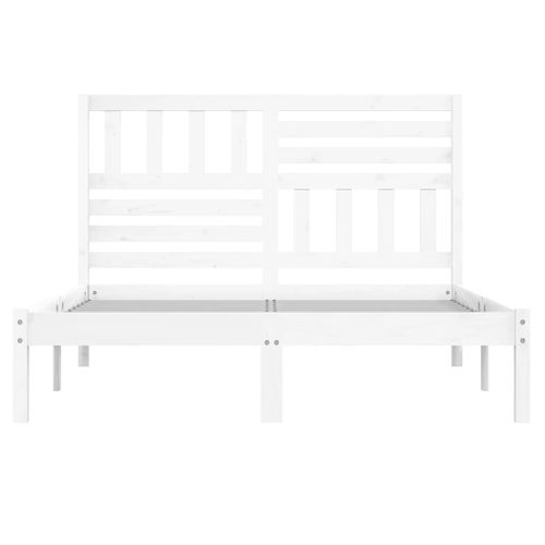 Cadre De Lit Sans Matelas Blanc Bois De Pin Massif 120x200 Cm