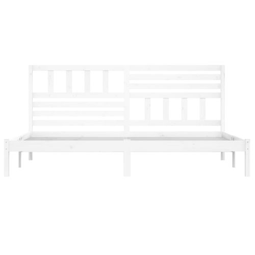 Cadre De Lit Sans Matelas Blanc Bois Massif De Pin 200x200 Cm