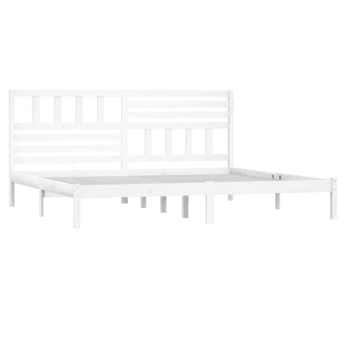 Cadre De Lit Sans Matelas Blanc Bois Massif De Pin 200x200 Cm