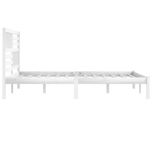 Cadre De Lit Sans Matelas Blanc Bois Massif De Pin 200x200 Cm