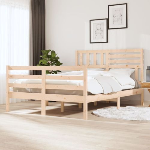 Cadre De Lit Sans Matelas 120x190 Cm Petit Double Bois Massif