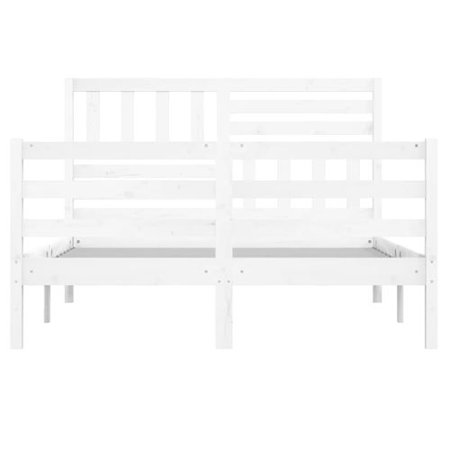 Cadre De Lit Sans Matelas Blanc 120x190 Cm Bois Massif
