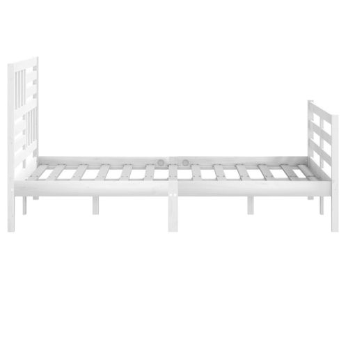 Cadre De Lit Sans Matelas Blanc Bois Massif 140x200 Cm
