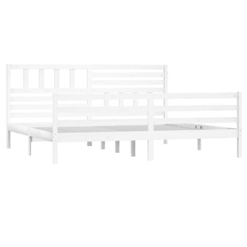 Cadre De Lit Sans Matelas Blanc Bois Massif 200x200 Cm