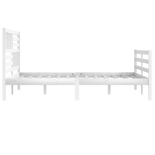 Cadre De Lit Sans Matelas Blanc Bois Massif 200x200 Cm