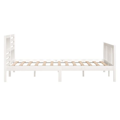 Cadre De Lit Sans Matelas Blanc Bois Massif 120x190