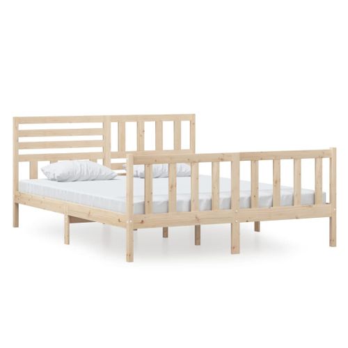 Cadre De Lit Sans Matelas Bois Massif 160x200 Cm