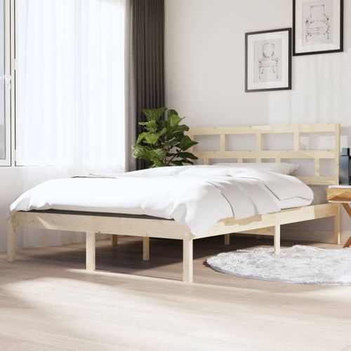 Cadre De Lit Sans Matelas Bois Massif 120x190 Cm