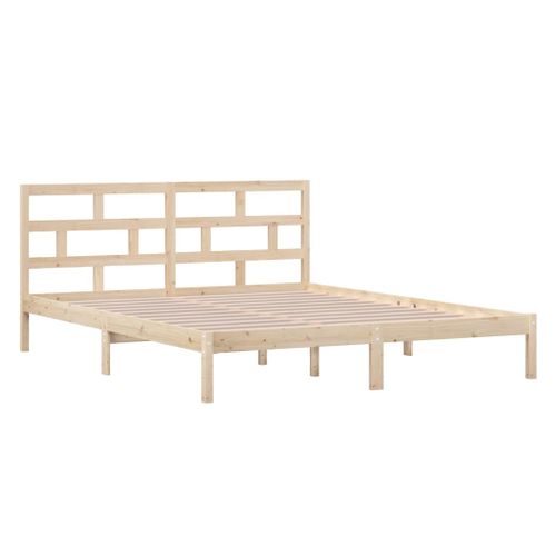 Cadre De Lit Sans Matelas Bois Massif 120x190 Cm