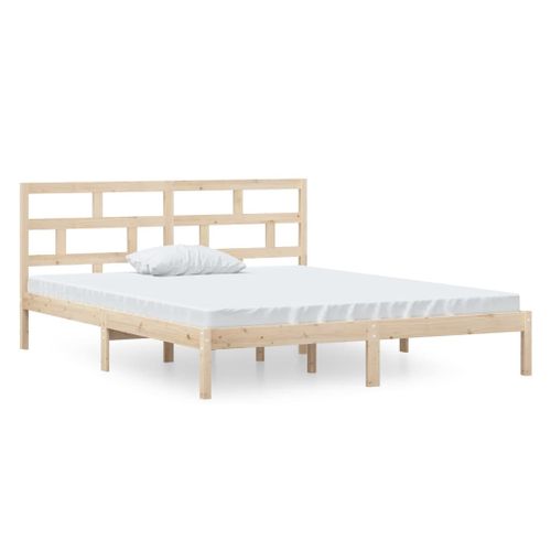 Cadre De Lit Sans Matelas Bois Massif 120x190 Cm