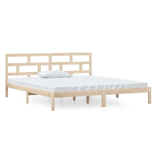 Cadre De Lit Sans Matelas Bois Massif 140x190 Cm