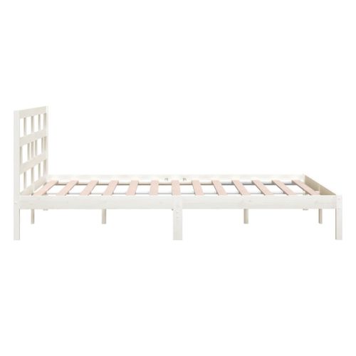 Cadre De Lit Sans Matelas Blanc Bois Massif 120x200 Cm