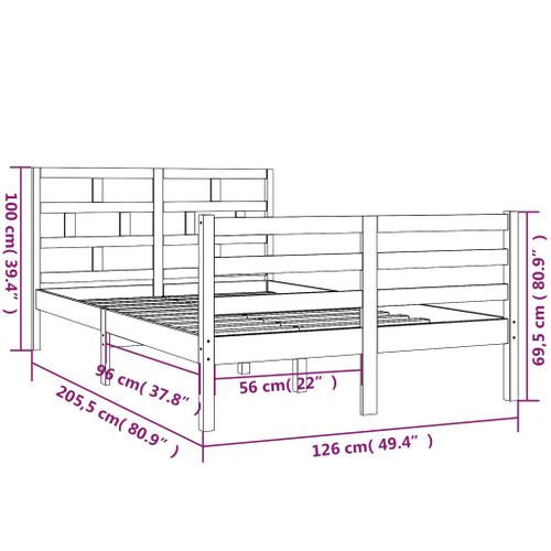 Cadre De Lit Sans Matelas Bois Massif 120x200 Cm