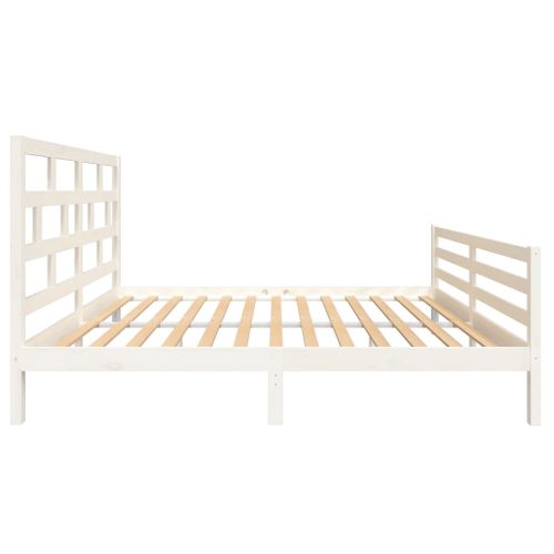 Cadre De Lit Sans Matelas Blanc Bois Massif 160x200 Cm