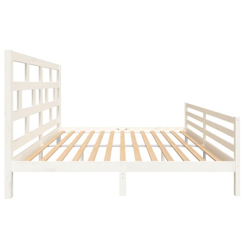 Cadre De Lit Sans Matelas Blanc Bois Massif 200x200 Cm