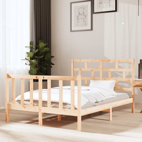 Cadre De Lit Sans Matelas Bois De Pin Massif 120x190 Cm