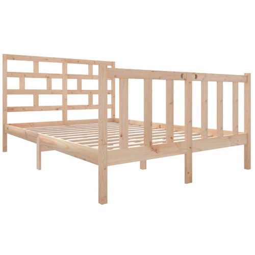 Cadre De Lit Sans Matelas Bois De Pin Massif 120x190 Cm