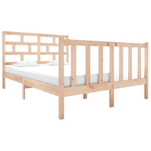 Cadre De Lit Sans Matelas Bois De Pin Massif 120x190 Cm