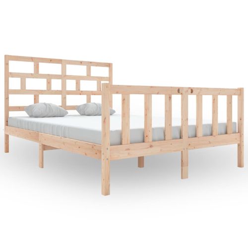 Cadre De Lit Sans Matelas Bois Massif 120x200 Cm