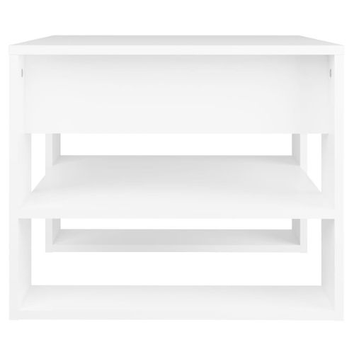 Table Basse Blanc 55,5x55x45 Cm Bois Contreplaqué