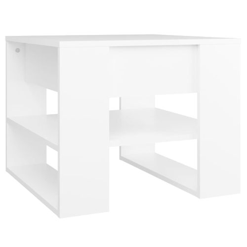 Table Basse Blanc 55,5x55x45 Cm Bois Contreplaqué