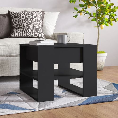 Table Basse Noir 55,5x55x45 Cm Bois Contreplaqué