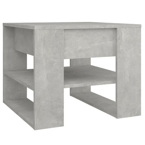 Table Basse Gris Béton 55,5x55x45 Cm Bois Contreplaqué