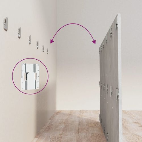 Tête De Lit Gris Béton 200x1,5x80 Cm Bois Contreplaqué