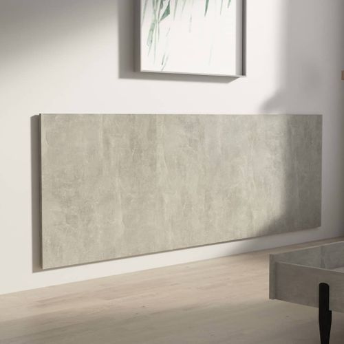 Tête De Lit Murale Gris Béton 240x1,5x80 Cm Bois Contreplaqué
