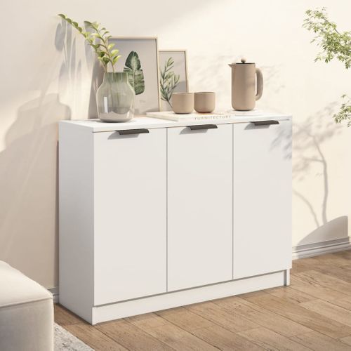 Buffet Blanc 90,5x30x70 Cm Bois Contreplaqué