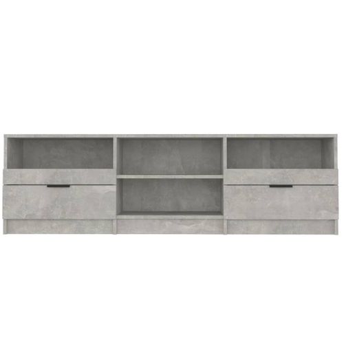 Meuble TV Gris Béton 150x33,5x45 Cm Bois Contreplaqué