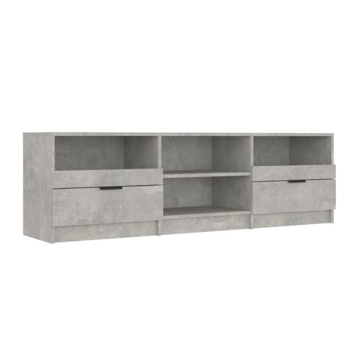 Meuble TV Gris Béton 150x33,5x45 Cm Bois Contreplaqué