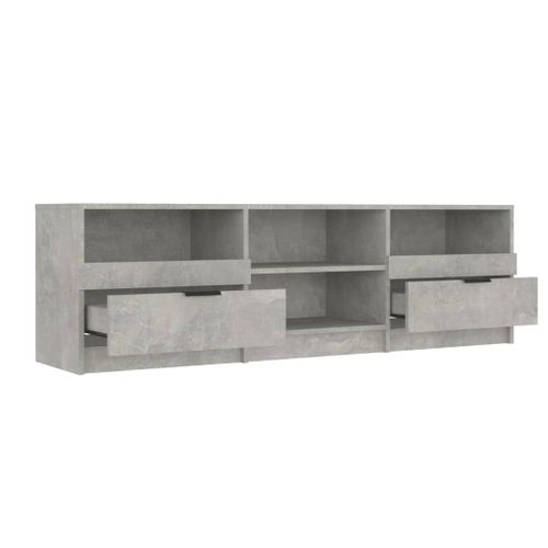 Meuble TV Gris Béton 150x33,5x45 Cm Bois Contreplaqué
