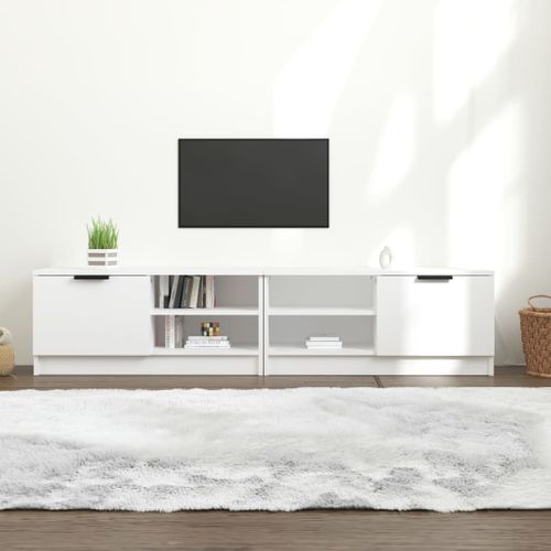 Meubles TV 2 Pièces Blanc 80x35x36,5 Cm Bois Contreplaqué