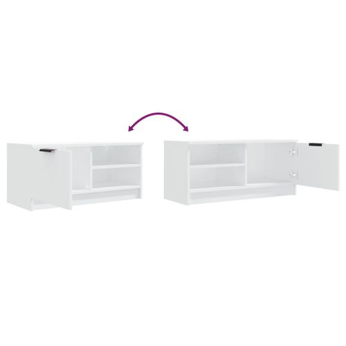 Meubles TV 2 Pièces Blanc 80x35x36,5 Cm Bois Contreplaqué