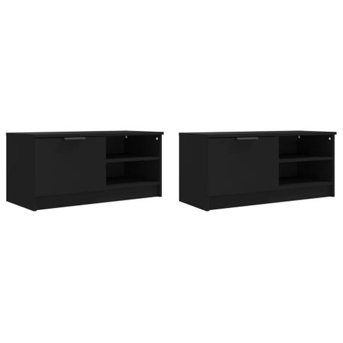 Meubles TV 2 Pièces Noir 80x35x36,5 Cm Bois Contreplaqué