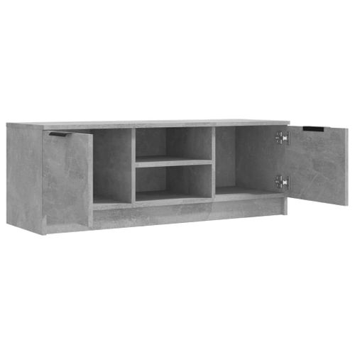 Meuble TV Gris Béton 102x35x36,5 Cm Bois Contreplaqué