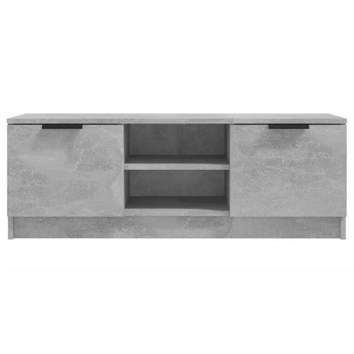 Meuble TV Gris Béton 102x35x36,5 Cm Bois Contreplaqué