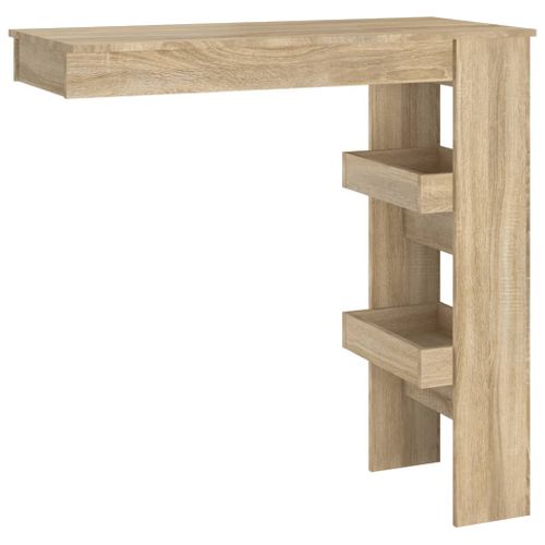 Table Bar Murale Chêne Sonoma 102x45x103,5 Cm Bois Contreplaqué